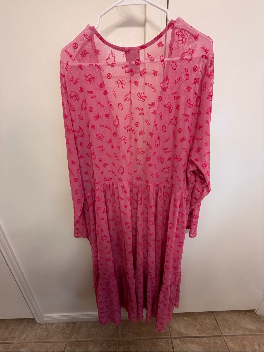 torrid x Betsey Johnson Mesh Kimono Tie Front Sheer Size 4 - Picture 14 of 16